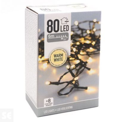 Iluminación Árbol 80 Leds Cálida Multifunción