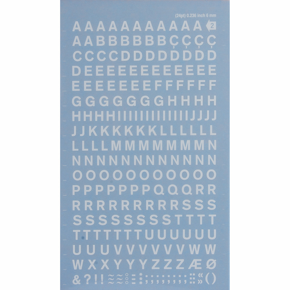 Letras Transferibles Blancas 6Mm 1H