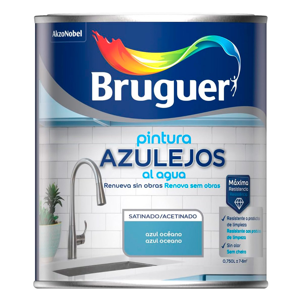 Esmalte Azulejos Agua Satinado Azul Oceano 0,75 L