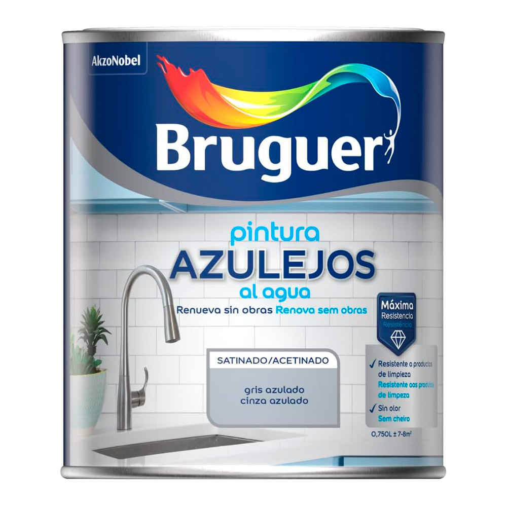 Esmalte Azulejos Agua Satinado Gris Azulado 0,75 l