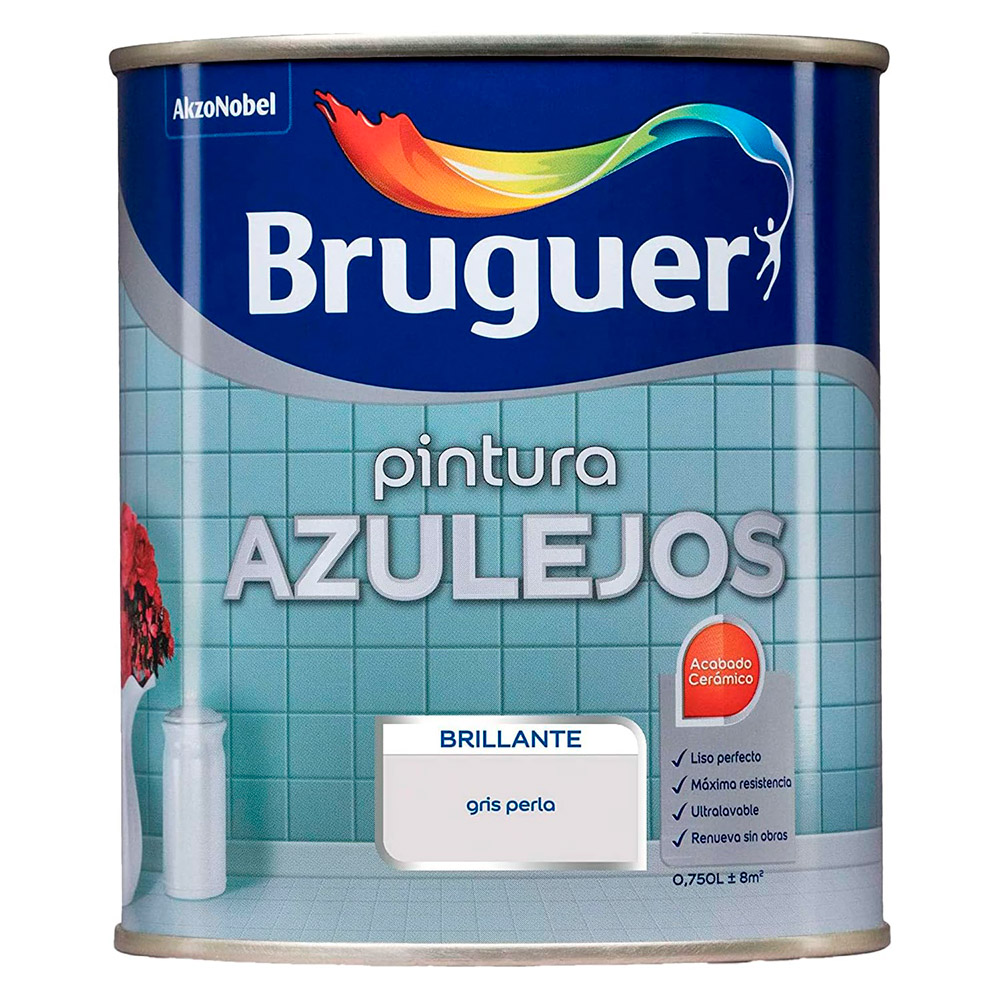 Esmalte Azulejos Agua Brillante Gris Perla 750 ml