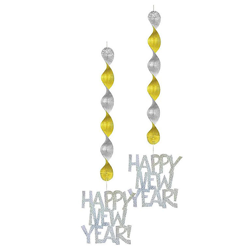 Estrellas Año Nuevo Prismas Colgantes 76 cm 2 uds.