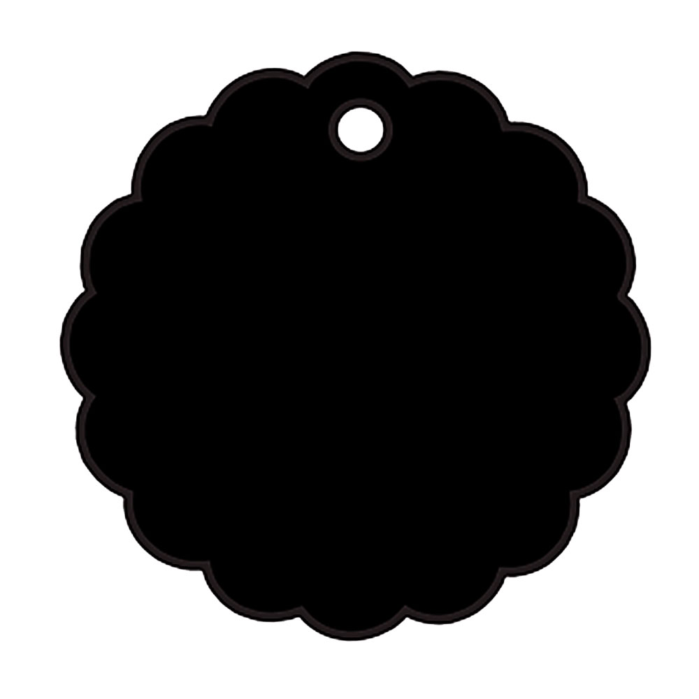 Taco Etiquetas Cartón Negra Redondas 5 cm