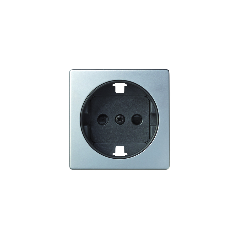 Tapa Base Enchufe 2P+Tt Aluminio Simon 82