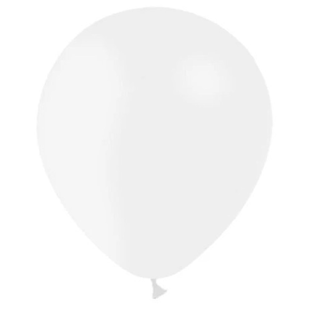 Globo Látex Bolsa 10 Metalizados Blanco 30 cm