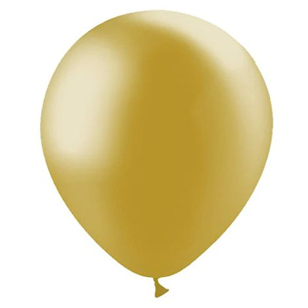 Globo Látex Bolsa 10 Metalizados Oro 30 cm