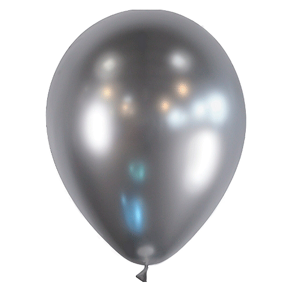 Globo Látex Bolsa 25 Plata Brilliant 30 cm