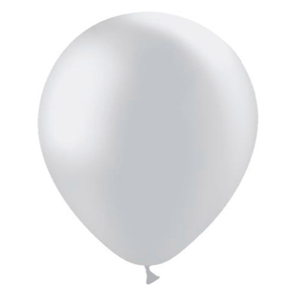 Globo Látex Bolsa 10 Metalizados Plata 30 cm