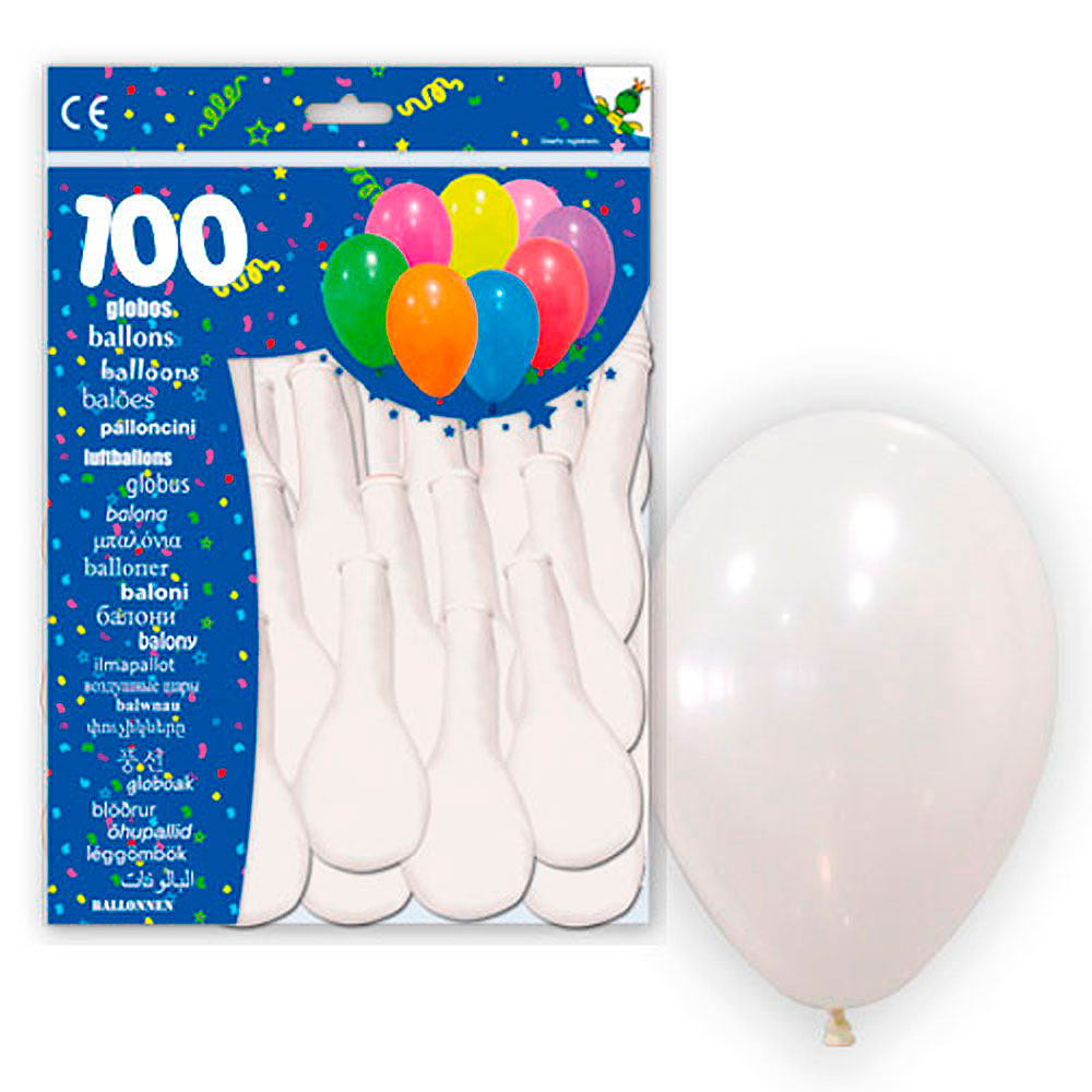 Globo Liso Blanco 100 uds.