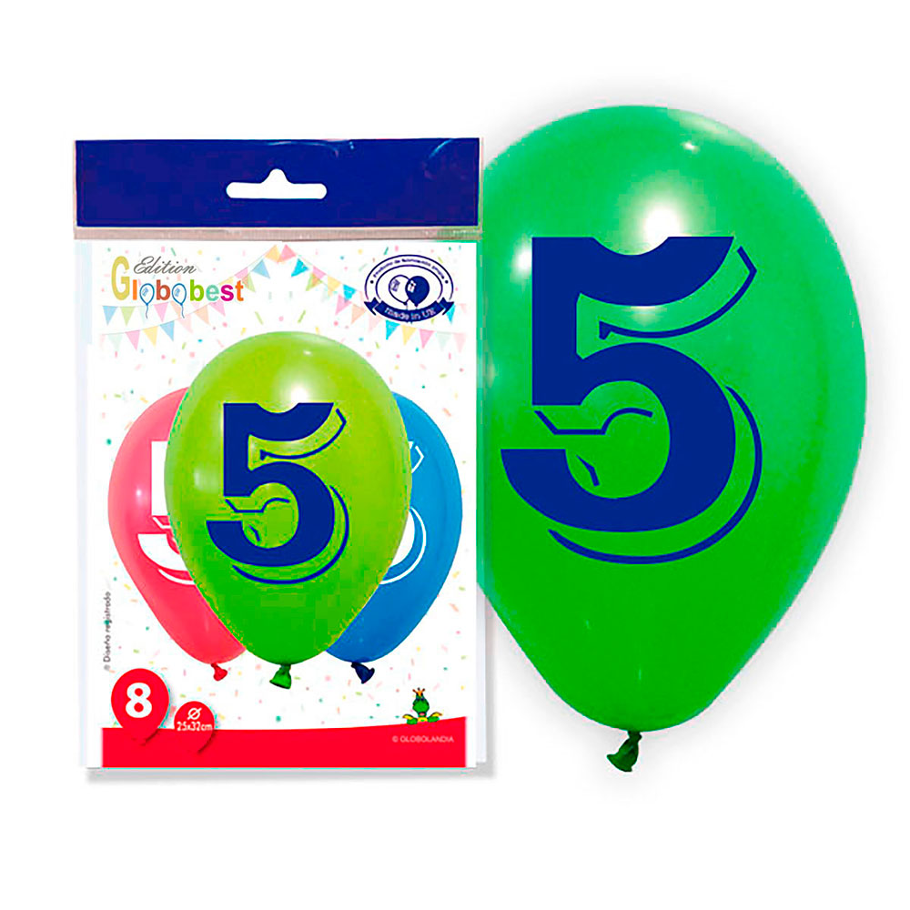 Globo Número 5 - 8 uds.