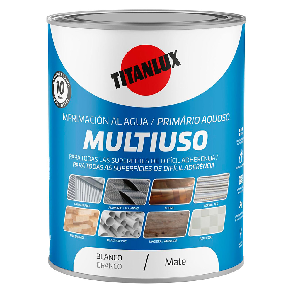 Titanlux Imprimación Multiusos al Agua Blanco 750 ml