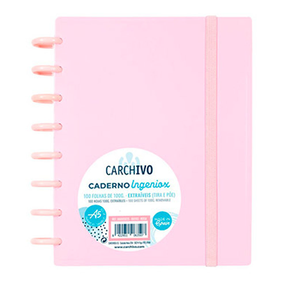 Cuaderno Ingeniox Foam A5 80h Cuadrícula Rosa Pastel