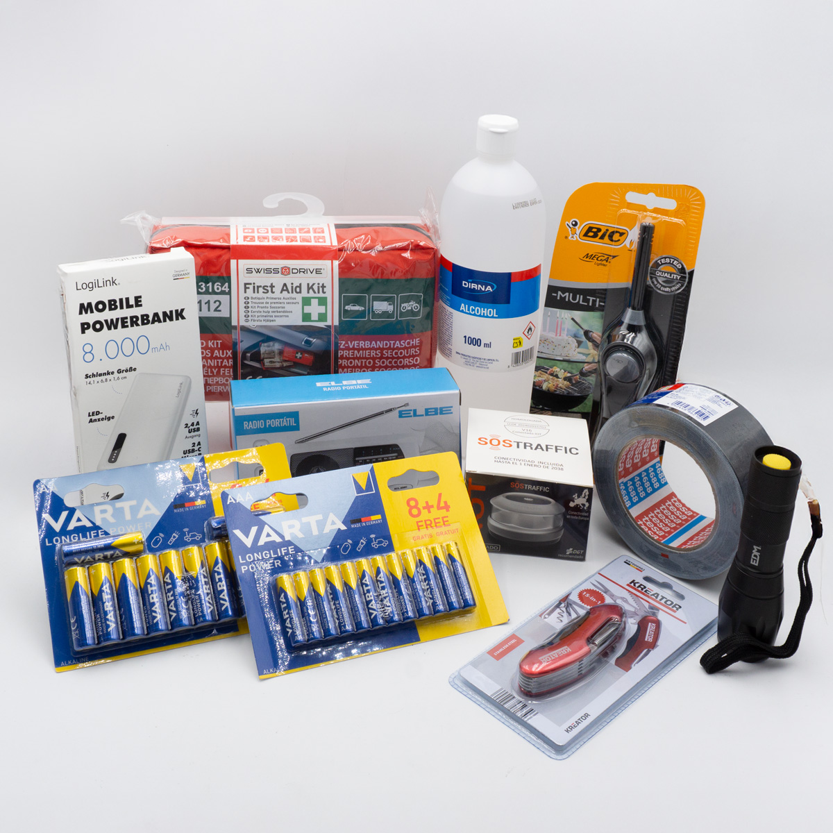 Kit Emergencia Básico + Baliza V16 Homologada DGT