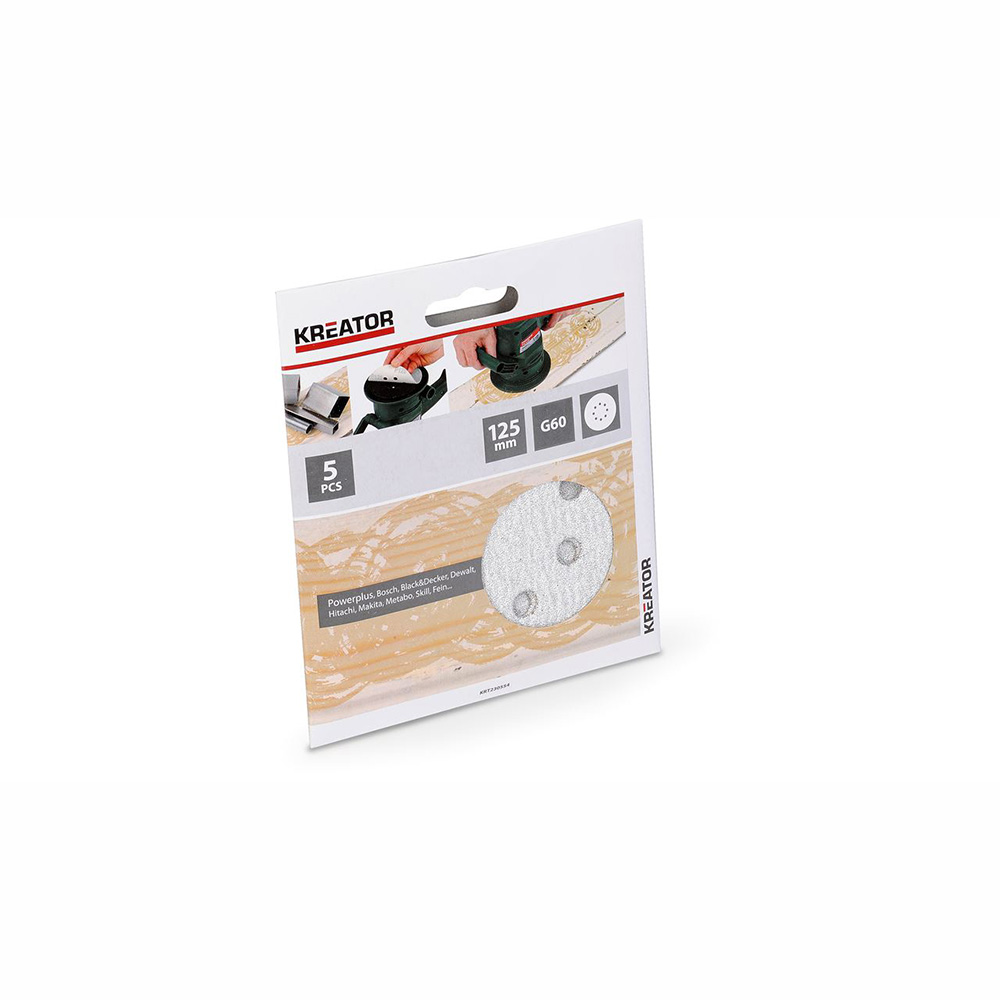 Papel Lija para Pintura Krt230054 Grano 60 Diam. 125mm (5u.)