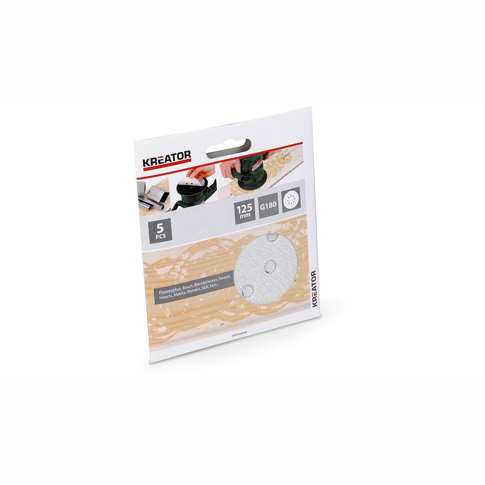 Papel Lija para Pintura Krt230058 Grano 180 Diam. 125mm (5u.)