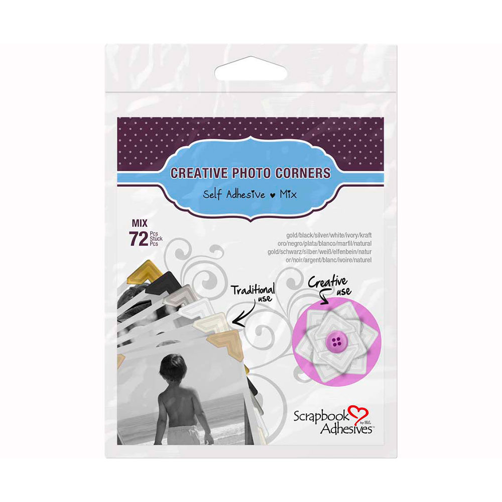 Esquinas Adhesivas Papel Colores Surtidos 12Mm 72Uds