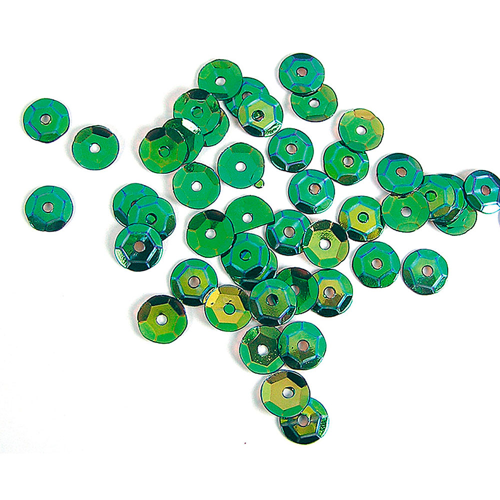 Lentejuela Aurora Boreale Verde 7mm. 35gr.