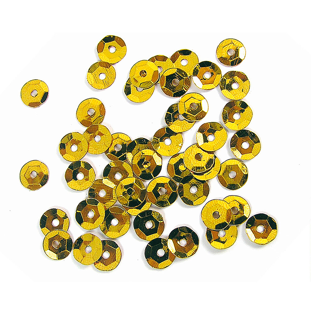 Lentejuela Plateada Amarillo Oro 7mm. 35gr.