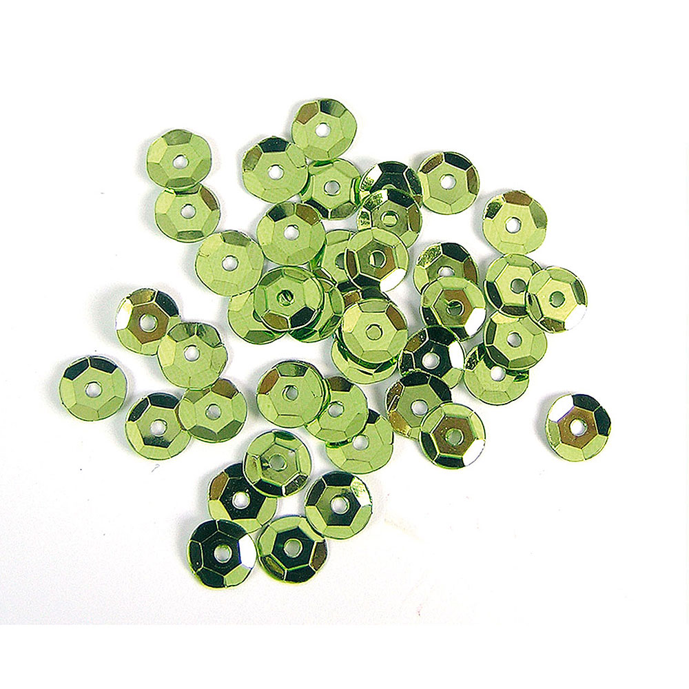 Lentejuela Plateada Verde Claro 7mm. 35gr.