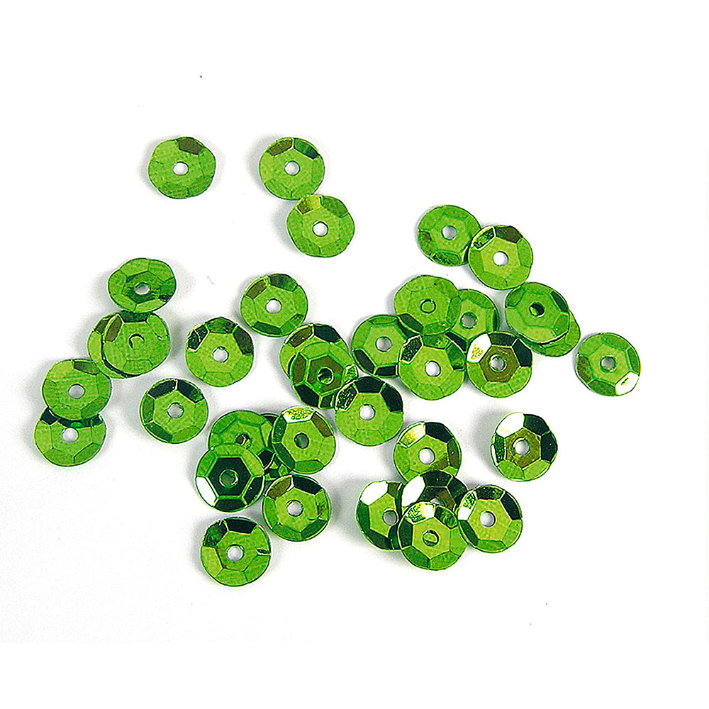 Lentejuela Plateada Verde Oliva 7mm. 35gr.