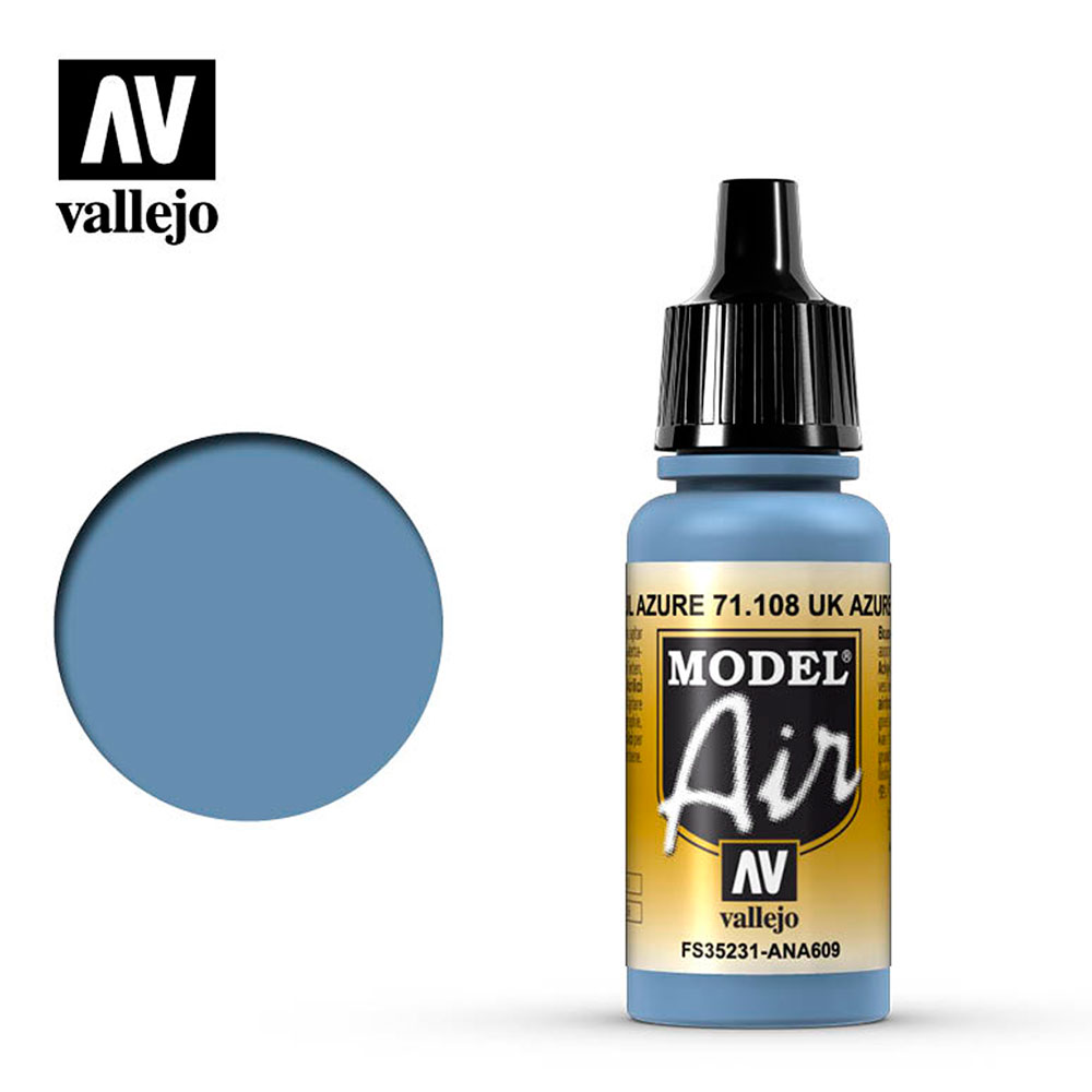 Pintura Acrílica Mate Model Air UK Azul Azure 17 ml