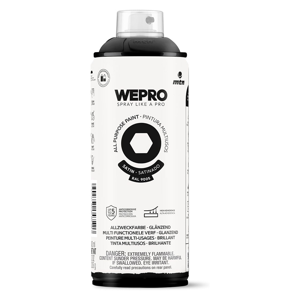 Pintura Mtn Wepro Solvent Negro Cosmos Satinado 400 ml