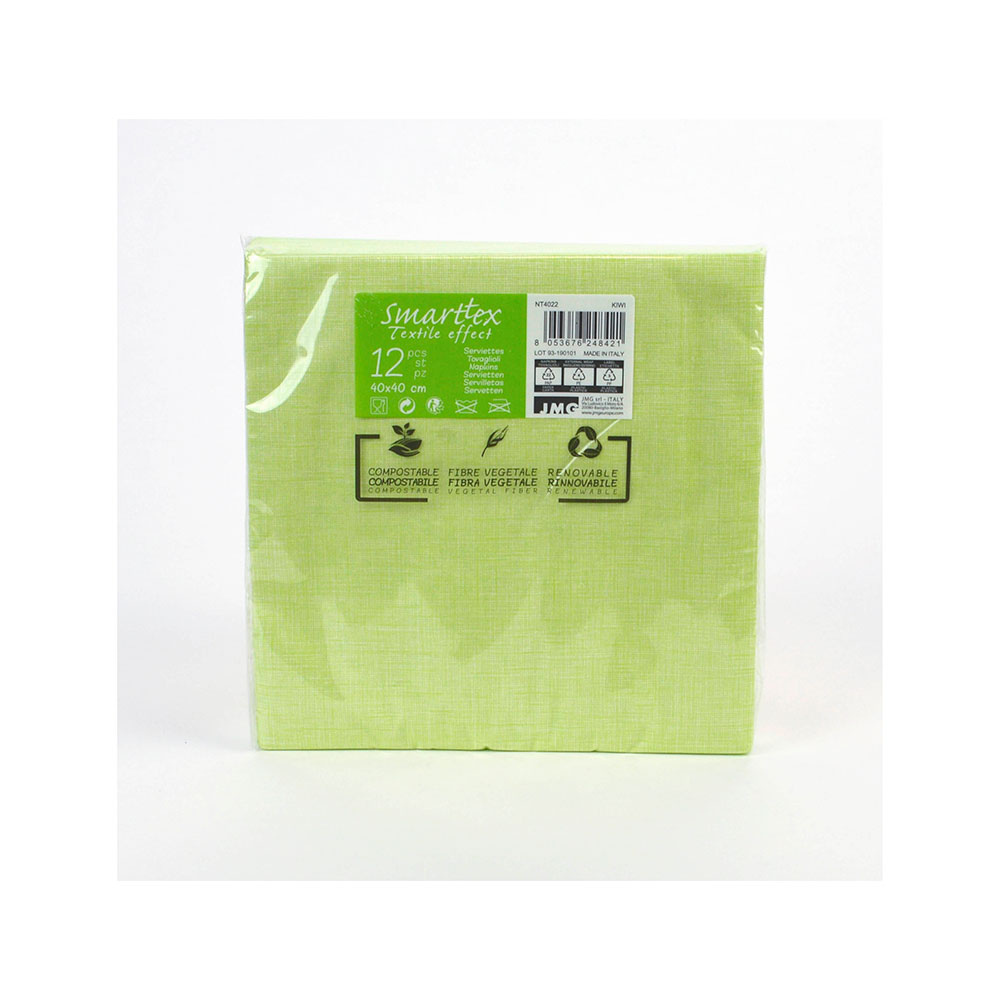 Servilletas Smarttex Compostable Verde 40 x 40Cm 12 Uds