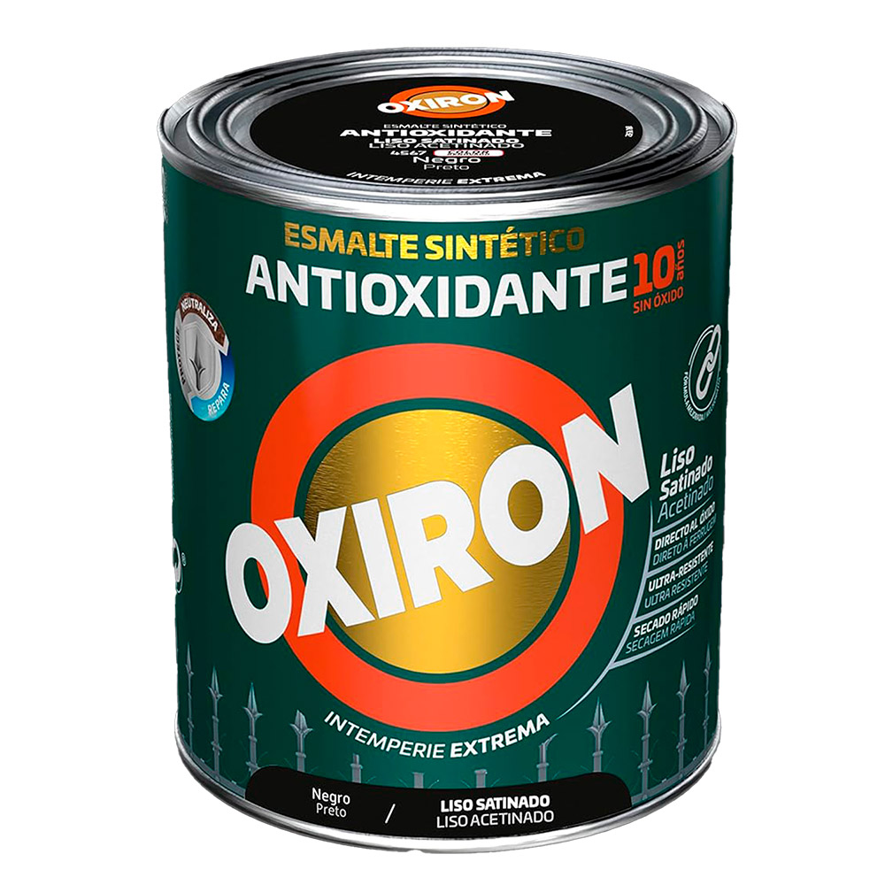 Oxiron Esmalte Liso Satinado Negro 4 l