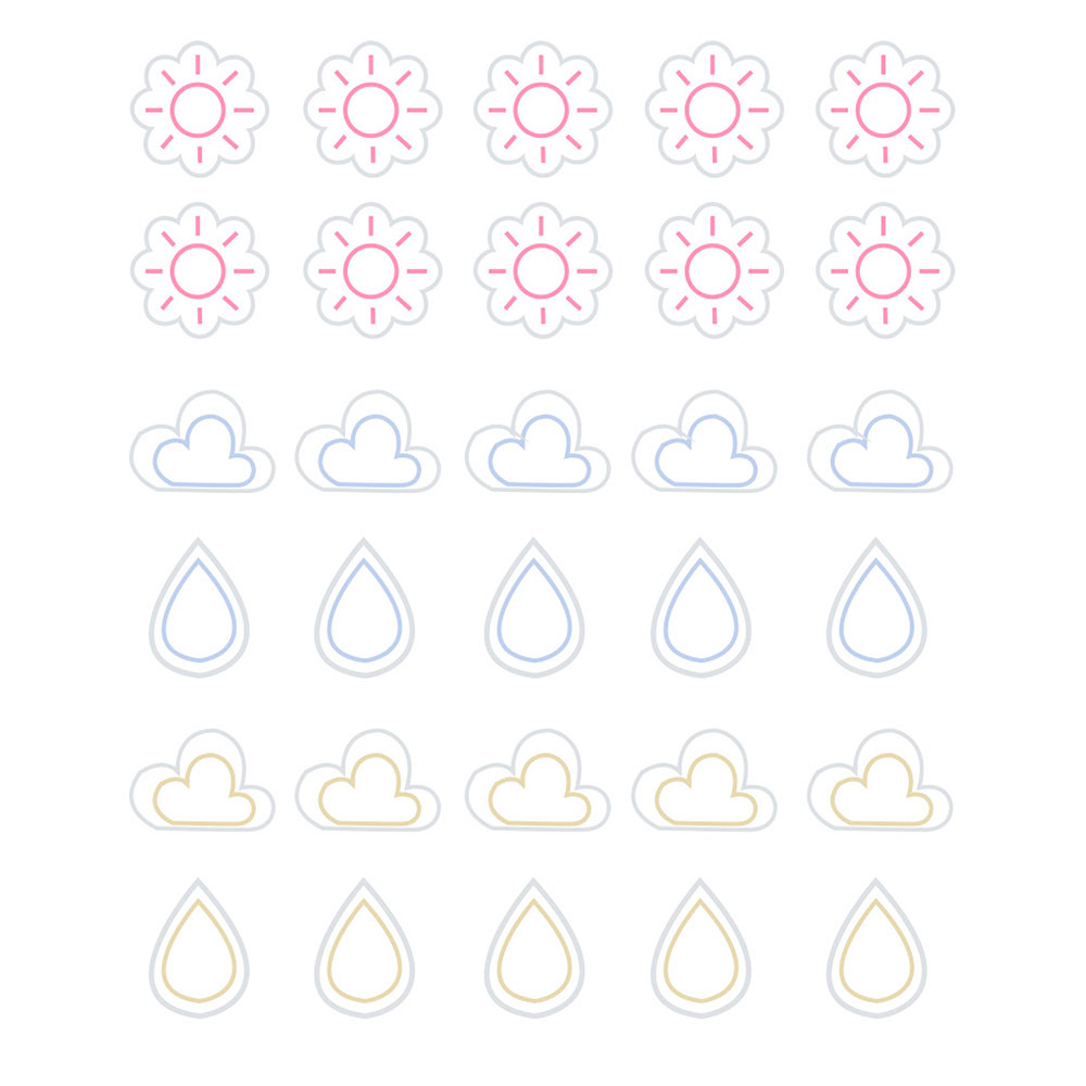 Pegatinas Papel Redondas 10mm. Climatología Line 03 4h.