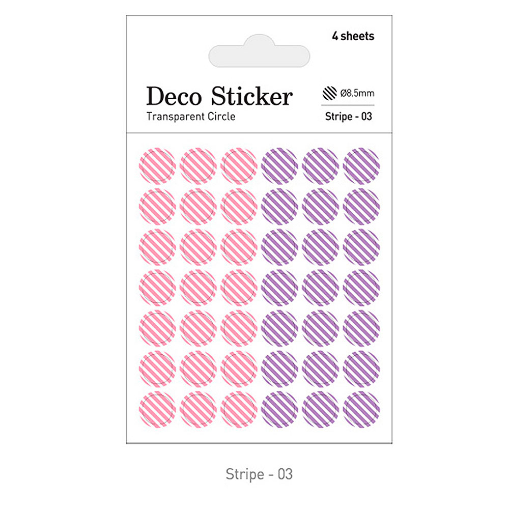 Pegatinas Papel Redondas 8,5mm. Stripe 03 en Hojas