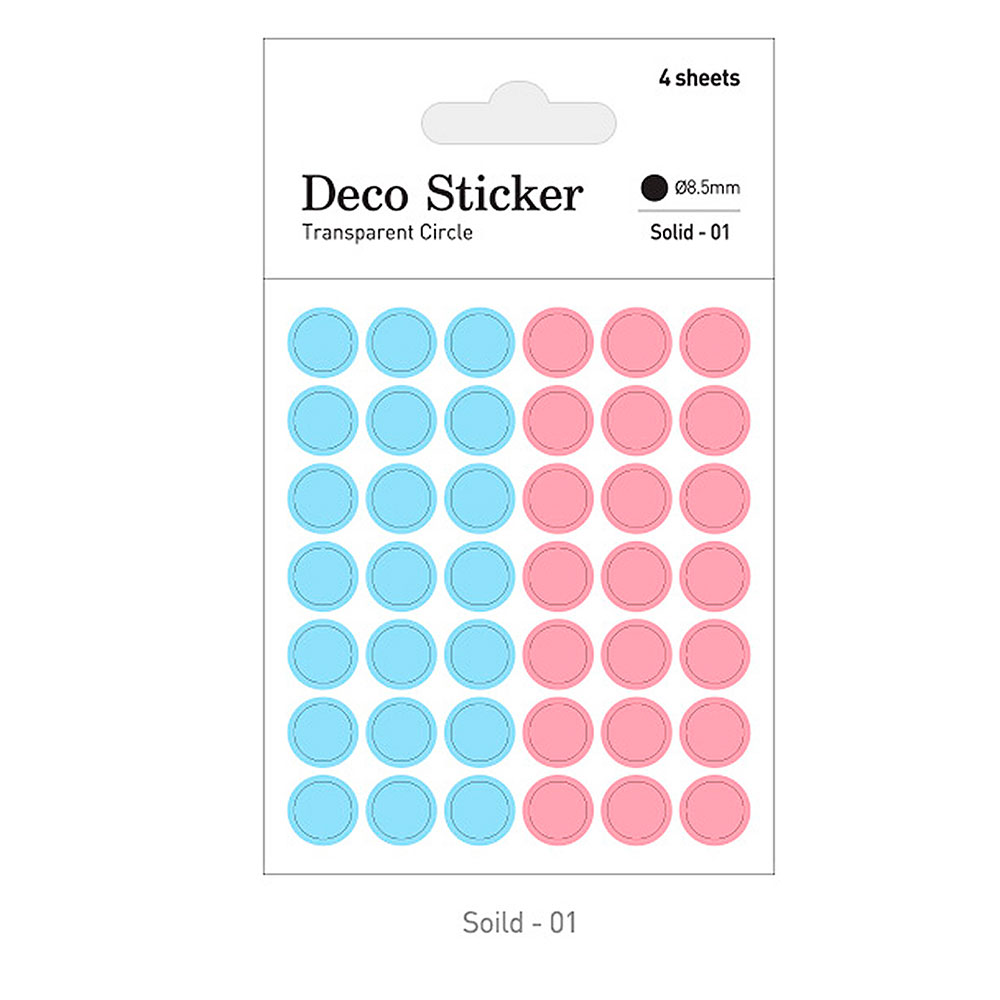 Pegatinas Papel Redondas 8,5mm. Solid 01 en Hojas