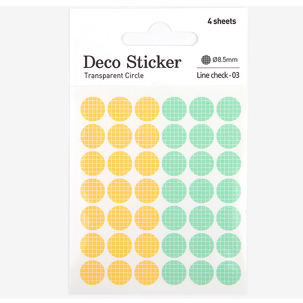 Pegatinas Papel Redondas 8,5mm. Line Check 03 en Hojas