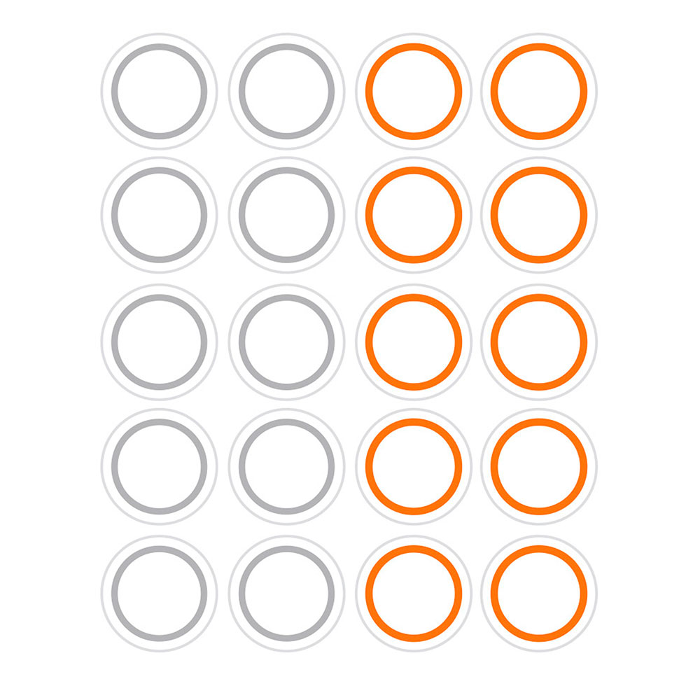 Pegatinas Papel Redondas 14mm. Line 01 en 4 Hojas