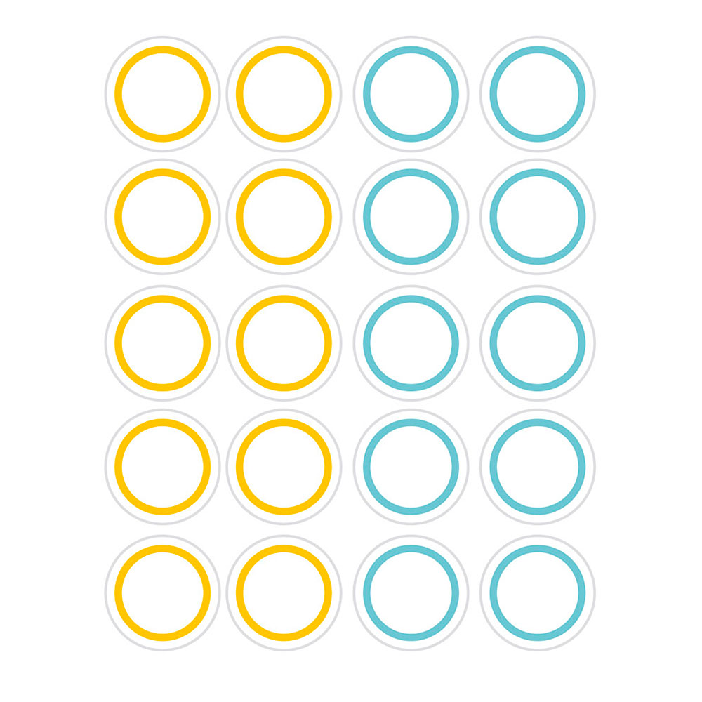Pegatinas Papel Redondas 14mm. Line 03 en 4 Hojas
