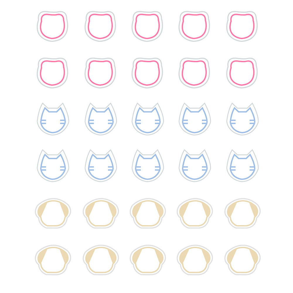 Pegatinas Papel Redondas 8mm. Animal Line 03 4 Hojas