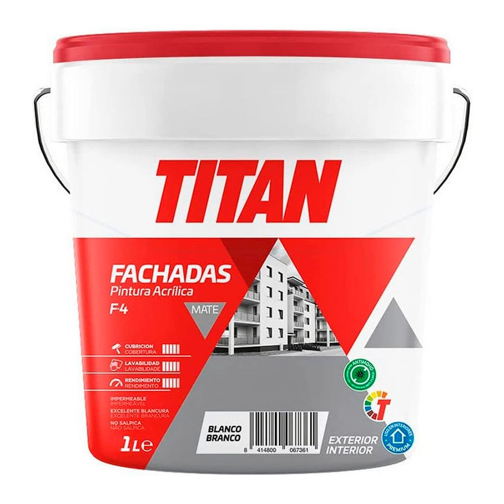 Pintura Acrílica Fachadas Mate F-4 Blanco 1 l