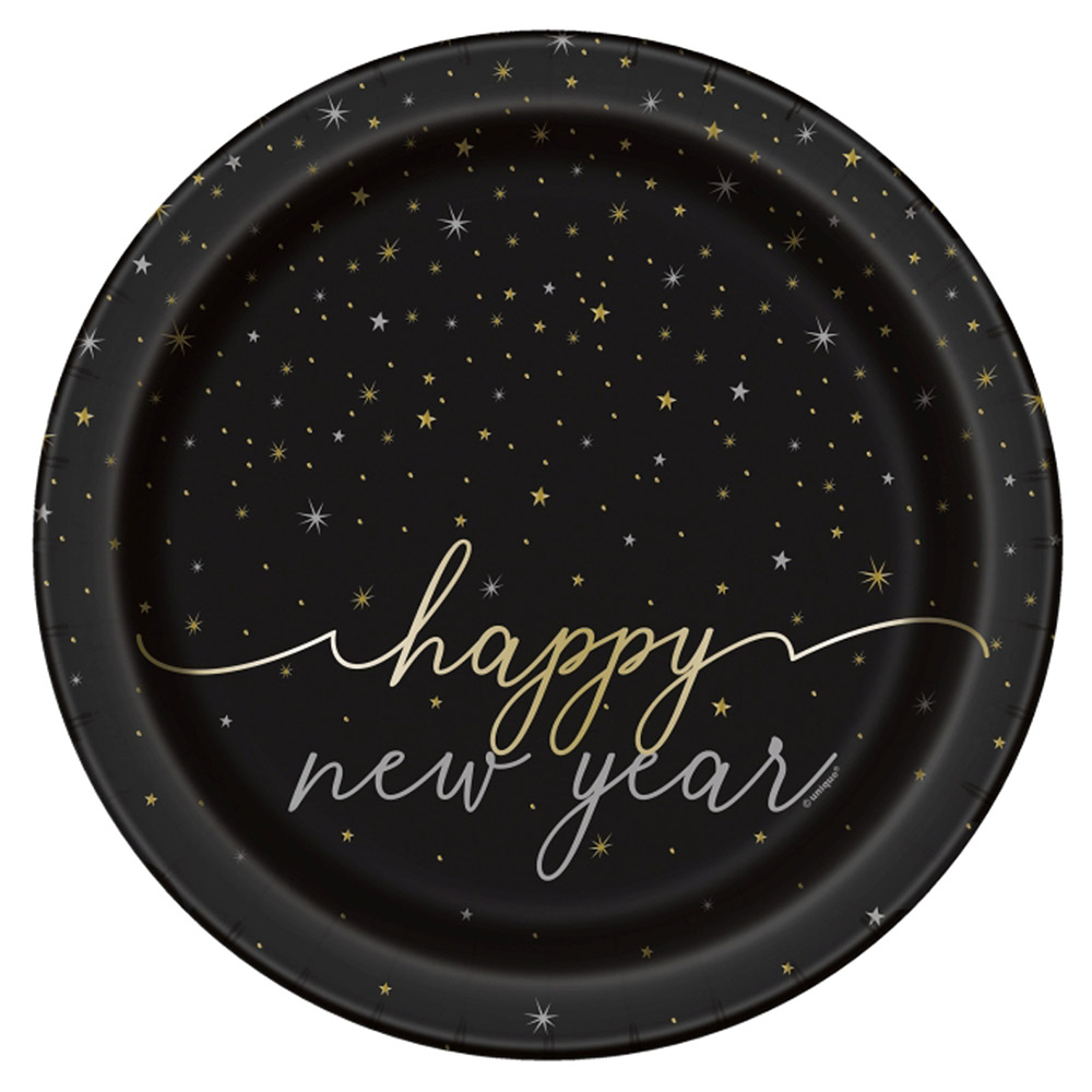 Platos Feliz Año Nuevo 23 cm 8 uds.