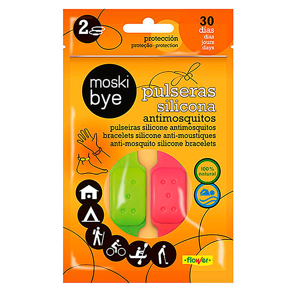 Pulsera Silicona Antimosquitos Moskibye  2 uds.