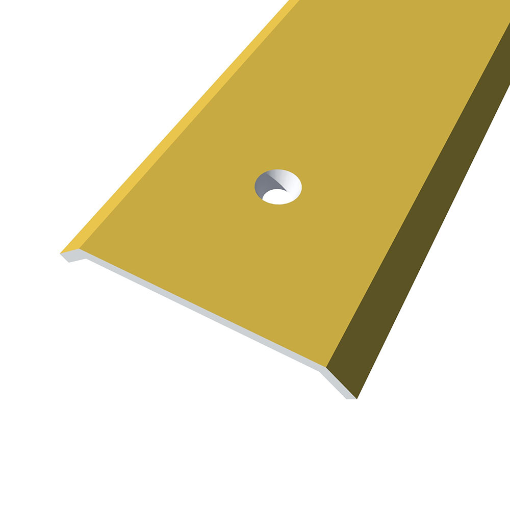 Pletina paso de puerta Latonado (06) 30mm. Dos Pestañas Atornillar 83cm.