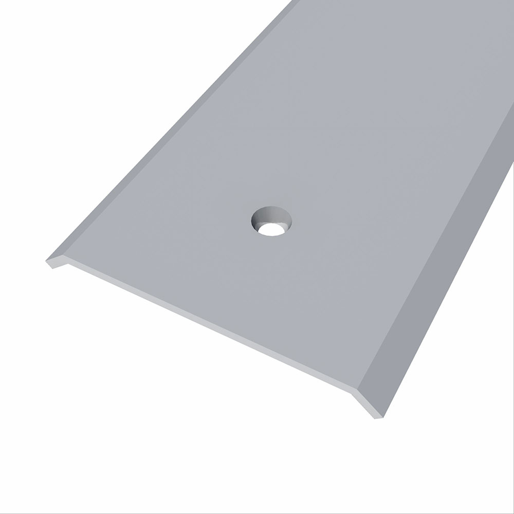 Pletina paso de puerta Inox. (01) 40mm. Dos Pestañas Atornillar 83cm.