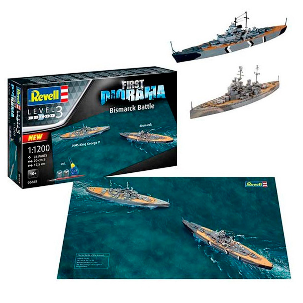 Maquette Revell 1/350 – Cuirassé Bismarck – 35,9 Cm – À Monter Et Peindre – Dès 3 Ans (attention Petites Pièces)