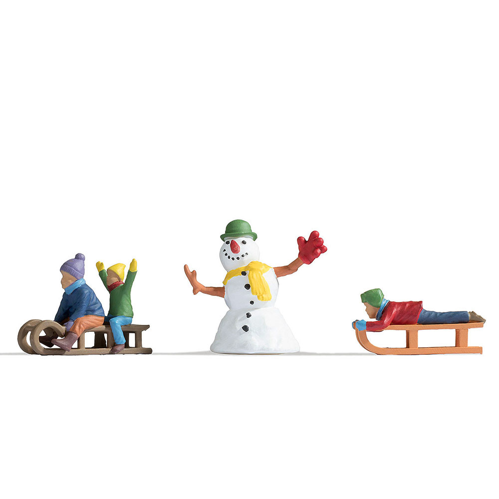Figura de Navidad Niños en la Nieve Escala 0