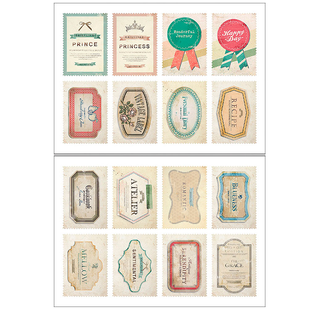 Sellos Papel Adh. Label 7x12cm. 2 Hojas