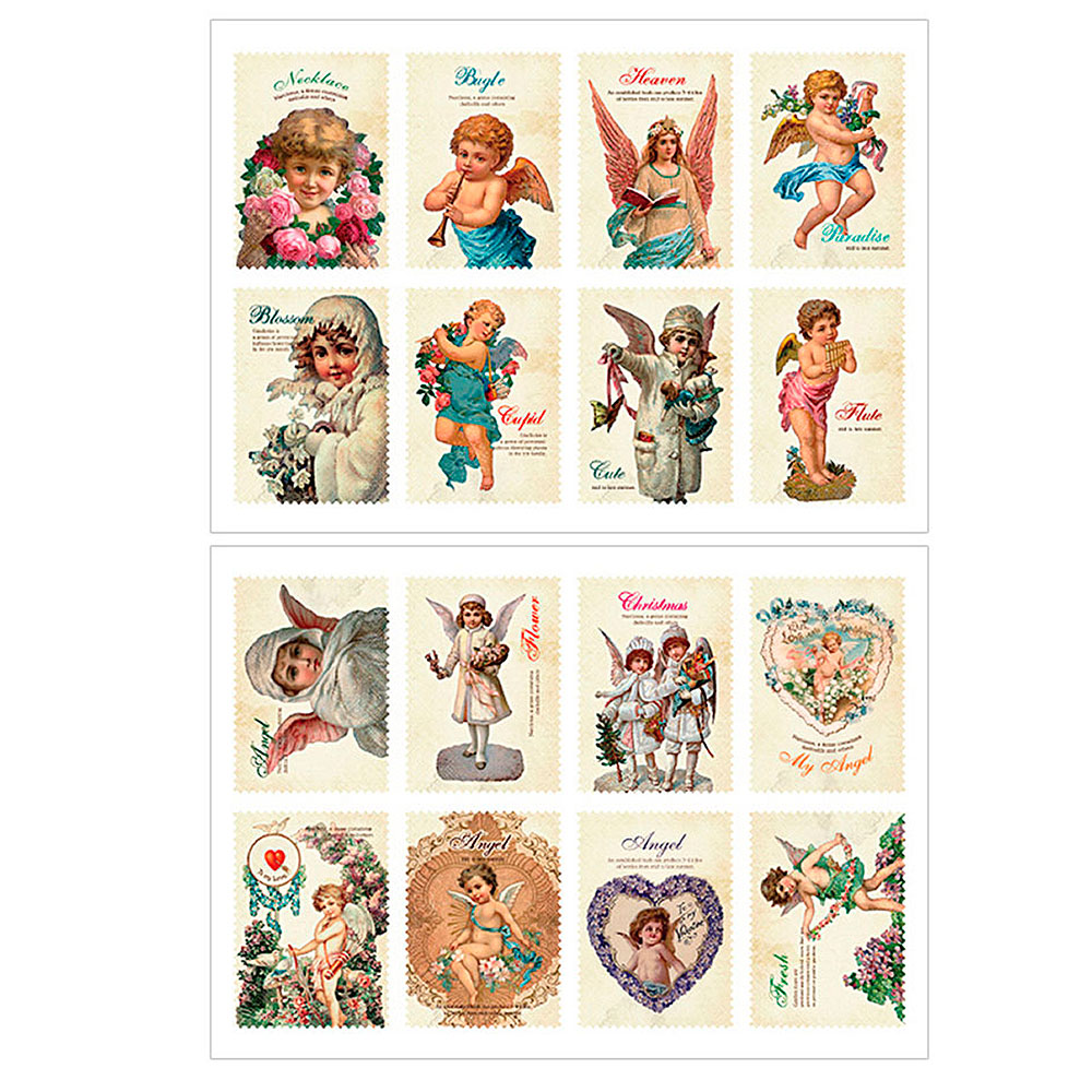 Sellos Papel Adh. Angel 7x12cm. 2 Hojas