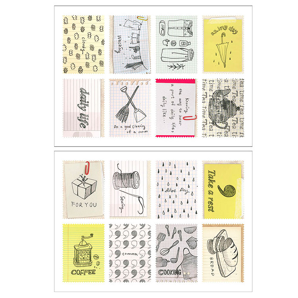 Sellos Papel Adh. Daily 7x12cm. 2 Hojas