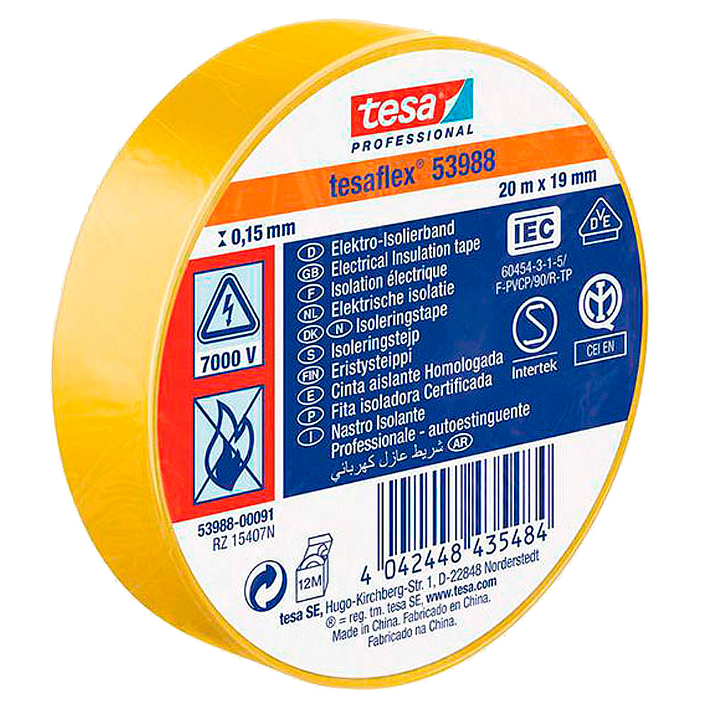 Cinta Aislante Tesaflex 20x19 Amarilla