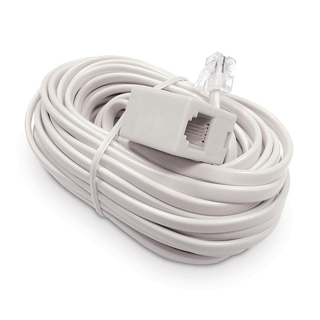 Cable Telefonico 7,5M. Conexion Macho/Hembra . Marfil