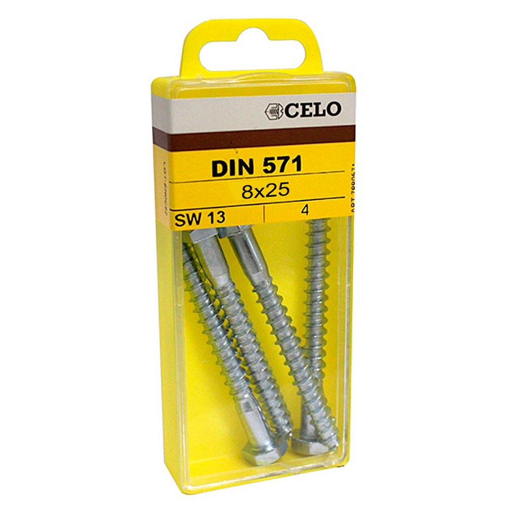 Tornillo Métrico Din 933 8x25mm. Cincado (4u.)