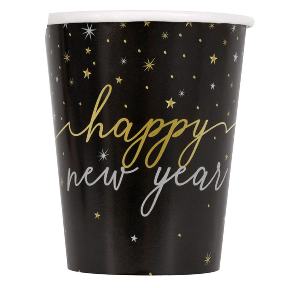 Vasos Papel Feliz Año Nuevo 266 ml 8 uds.