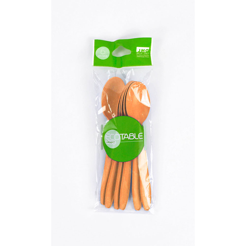 Cuchara Compostable Mater-B Naranja 6 Uds